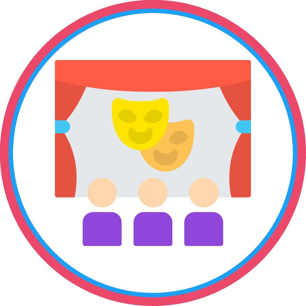 Theater Flat Circle Icon vector