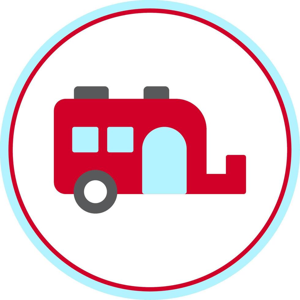 Caravan Flat Circle Icon vector