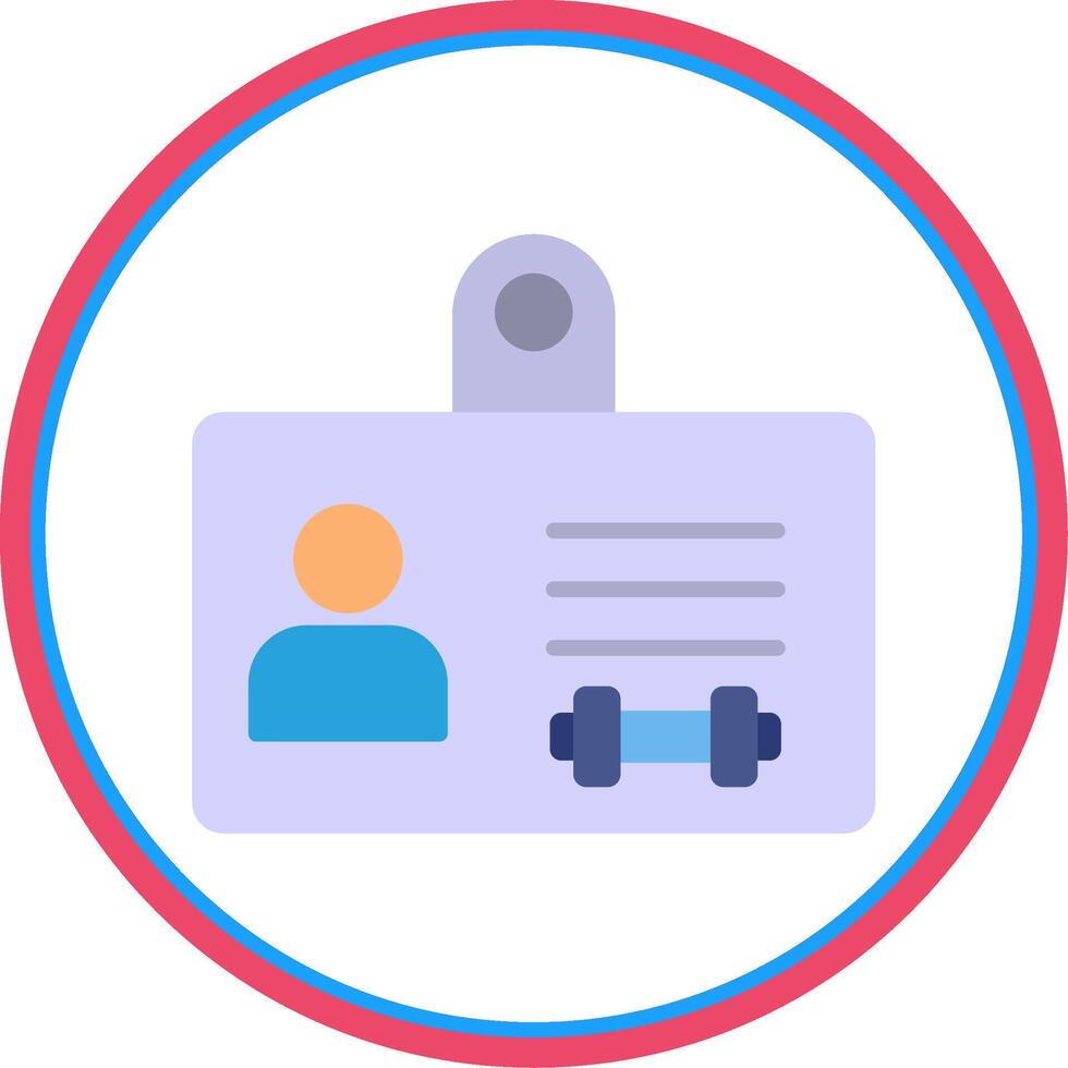 Member Card Flat Circle Icon vector