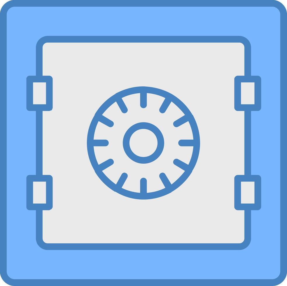Safe Line Filled Blue Icon vector