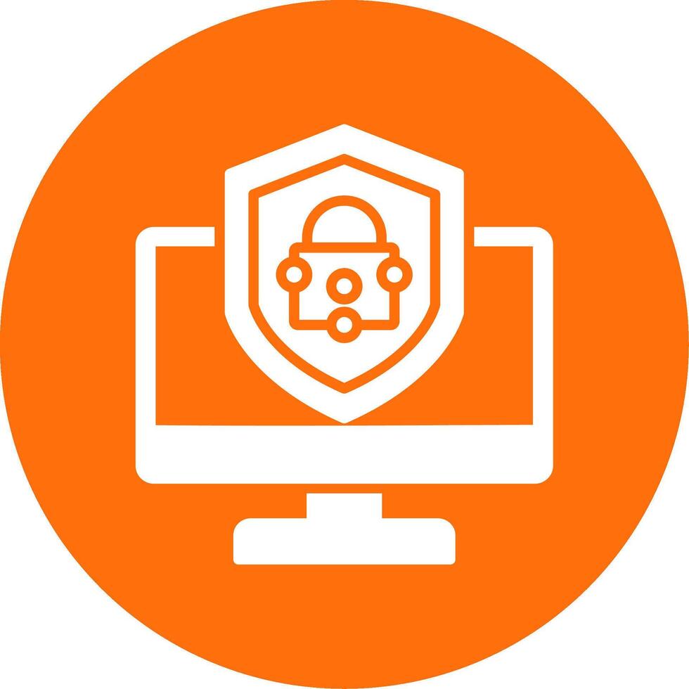 Security Computer Fix Multi Color Circle Icon vector