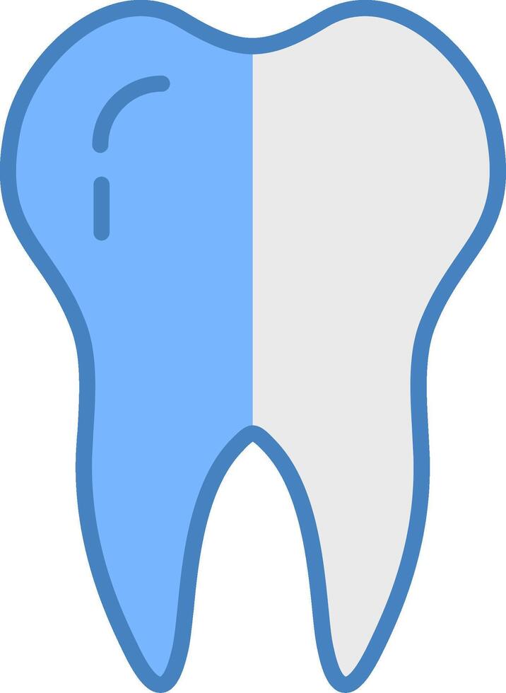 dental línea lleno azul icono vector