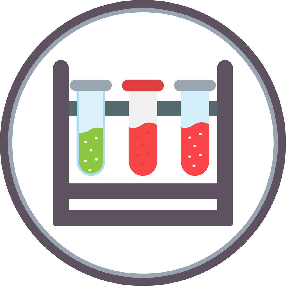Test Tubes Flat Circle Icon vector