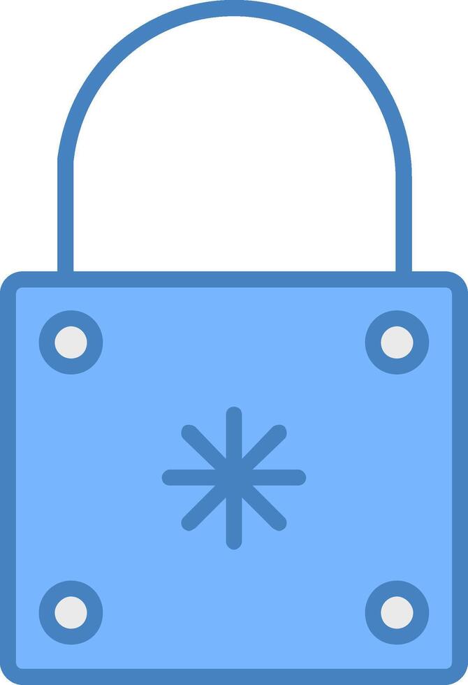 Padlock Line Filled Blue Icon vector