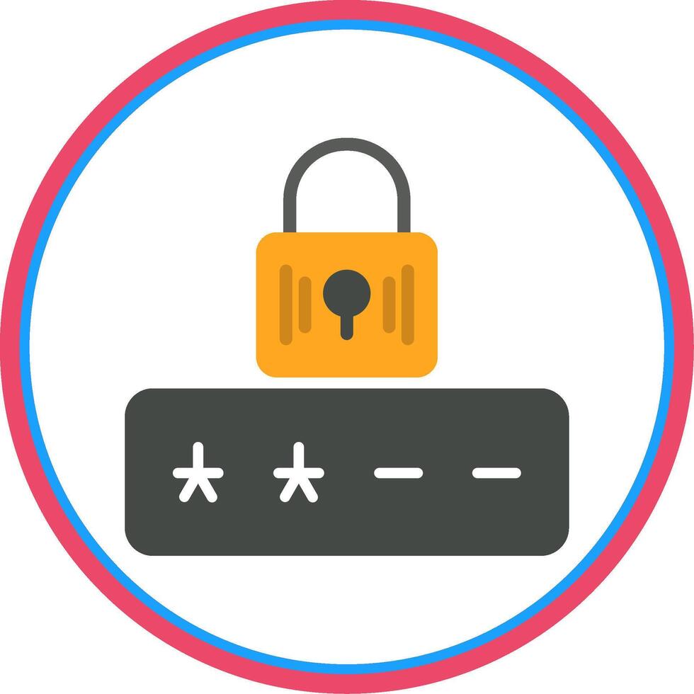 Password Flat Circle Icon vector
