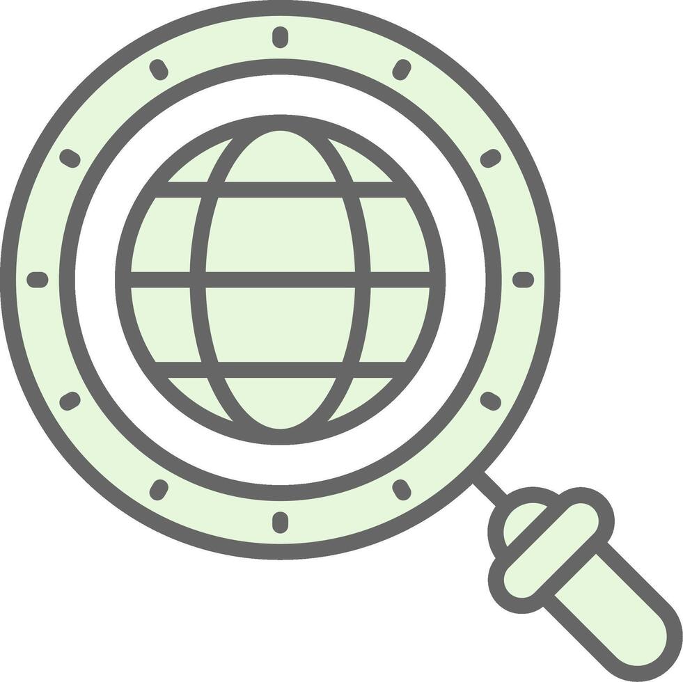 Magnifying Glass Fillay Icon Design vector