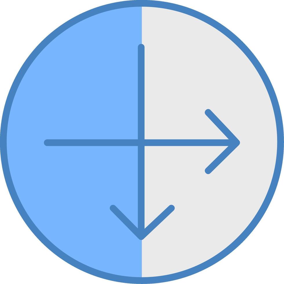 Intersect Line Filled Blue Icon vector