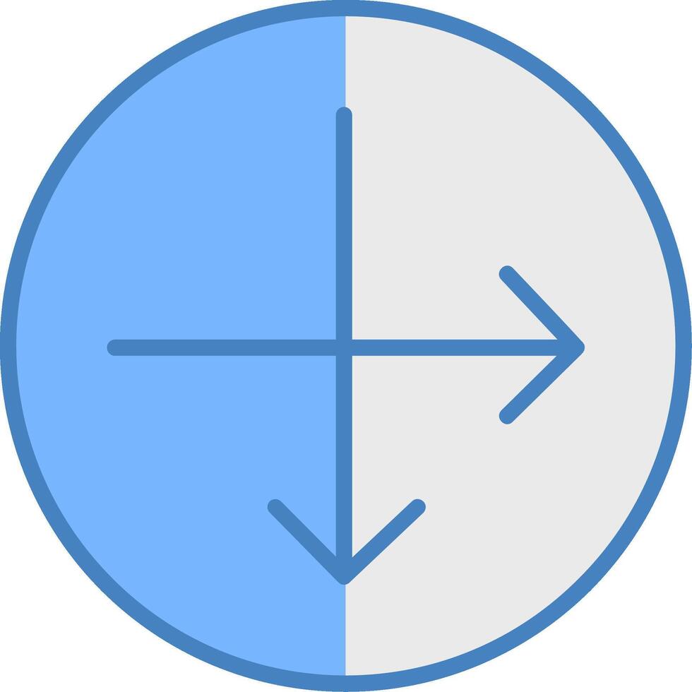 Intersect Line Filled Blue Icon vector