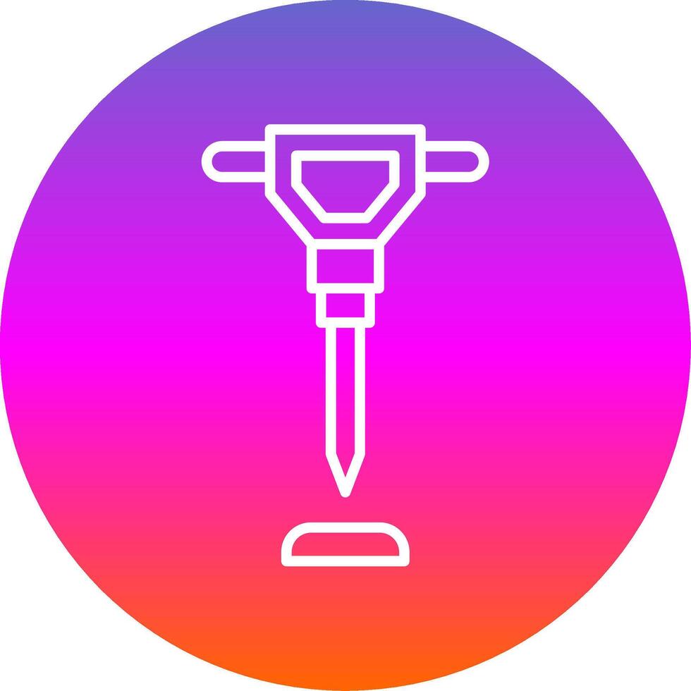 Hand Saw Line Gradient Circle Icon vector