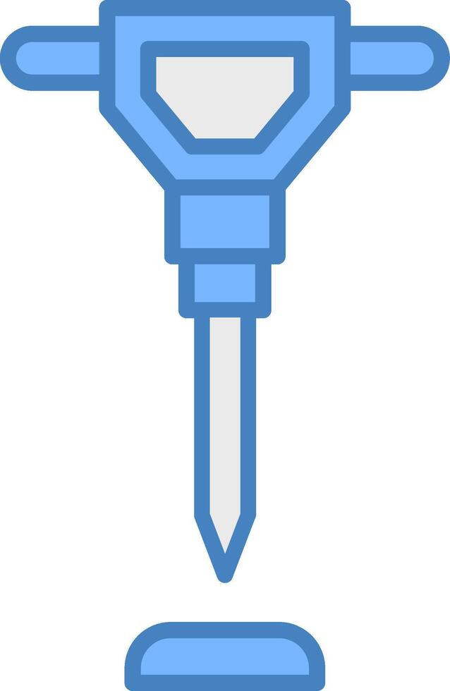 Hand Saw Line Filled Blue Icon vector