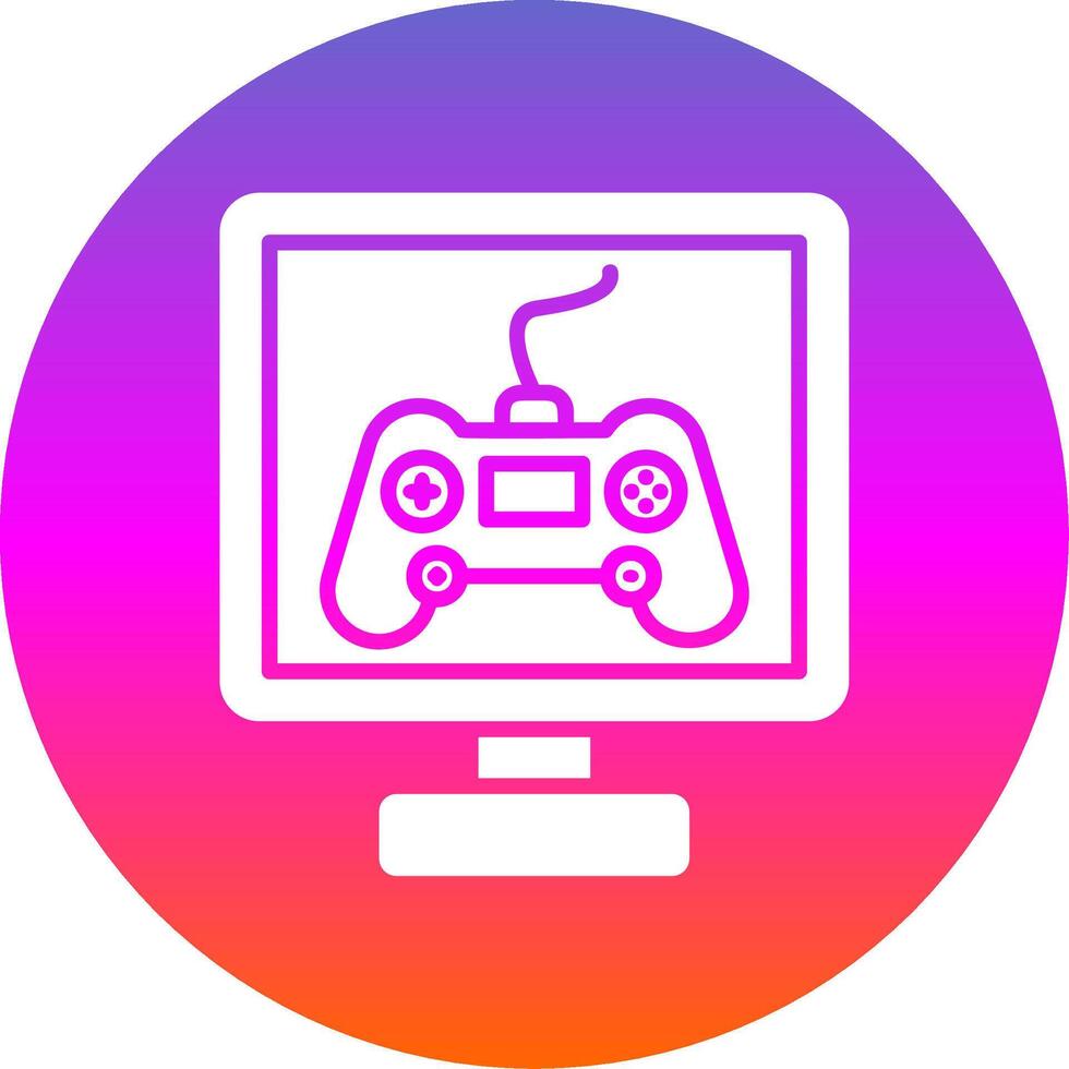 Gaming Glyph Gradient Circle Icon Design vector