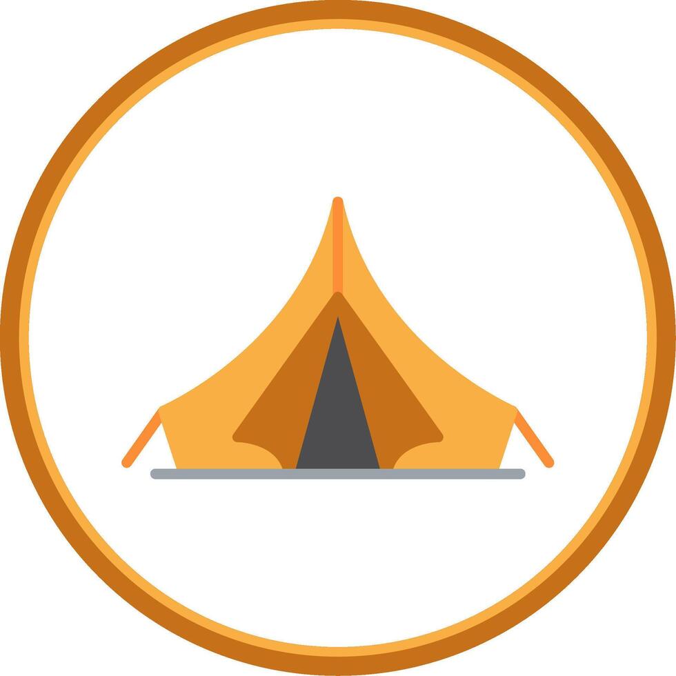 Tent Flat Circle Icon vector