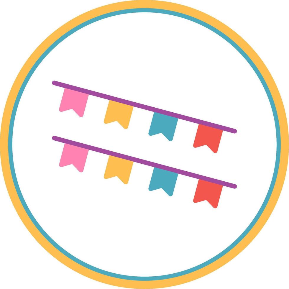 Bunting Flat Circle Icon vector
