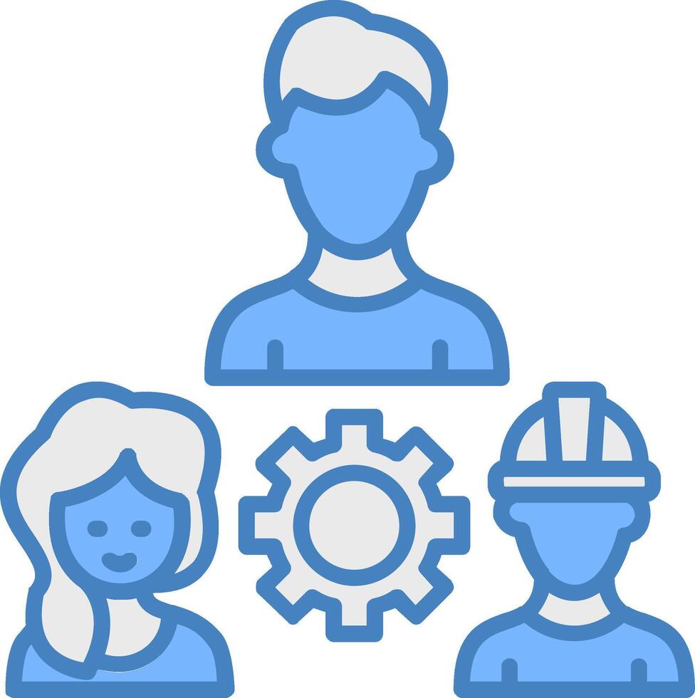 Recycle Line Filled Blue Icon vector