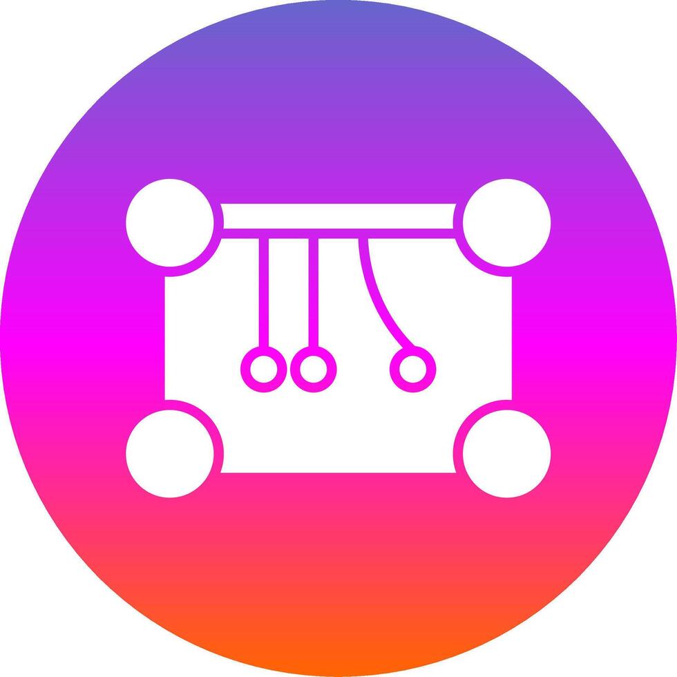 Newtons Cradle Glyph Gradient Circle Icon Design vector