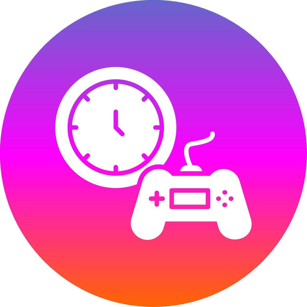 hora glifo degradado circulo icono diseño vector