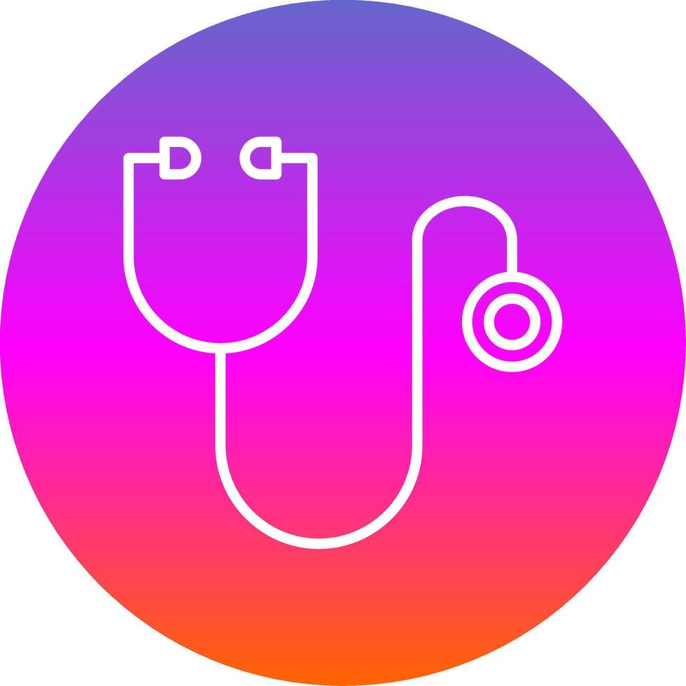 Stethoscope Line Gradient Circle Icon vector