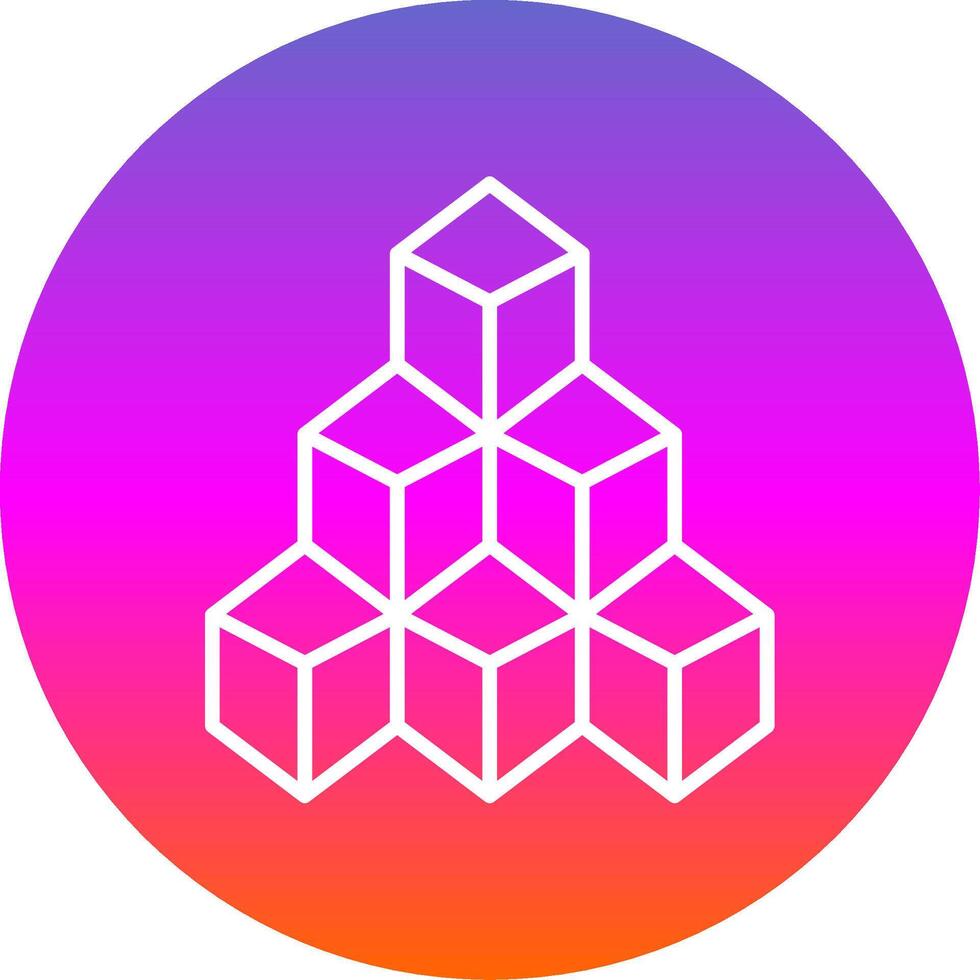 Blocks Line Gradient Circle Icon vector