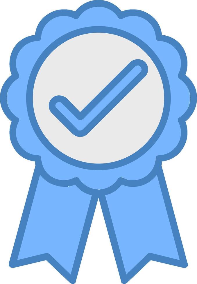 Badge Line Filled Blue Icon vector