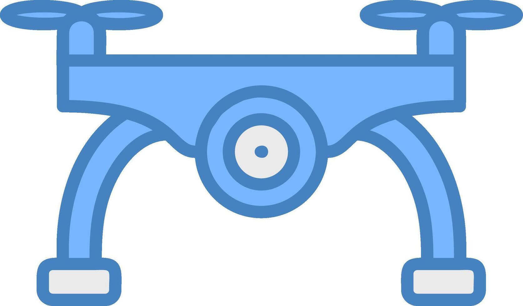 Camera Drone Line Filled Blue Icon vector