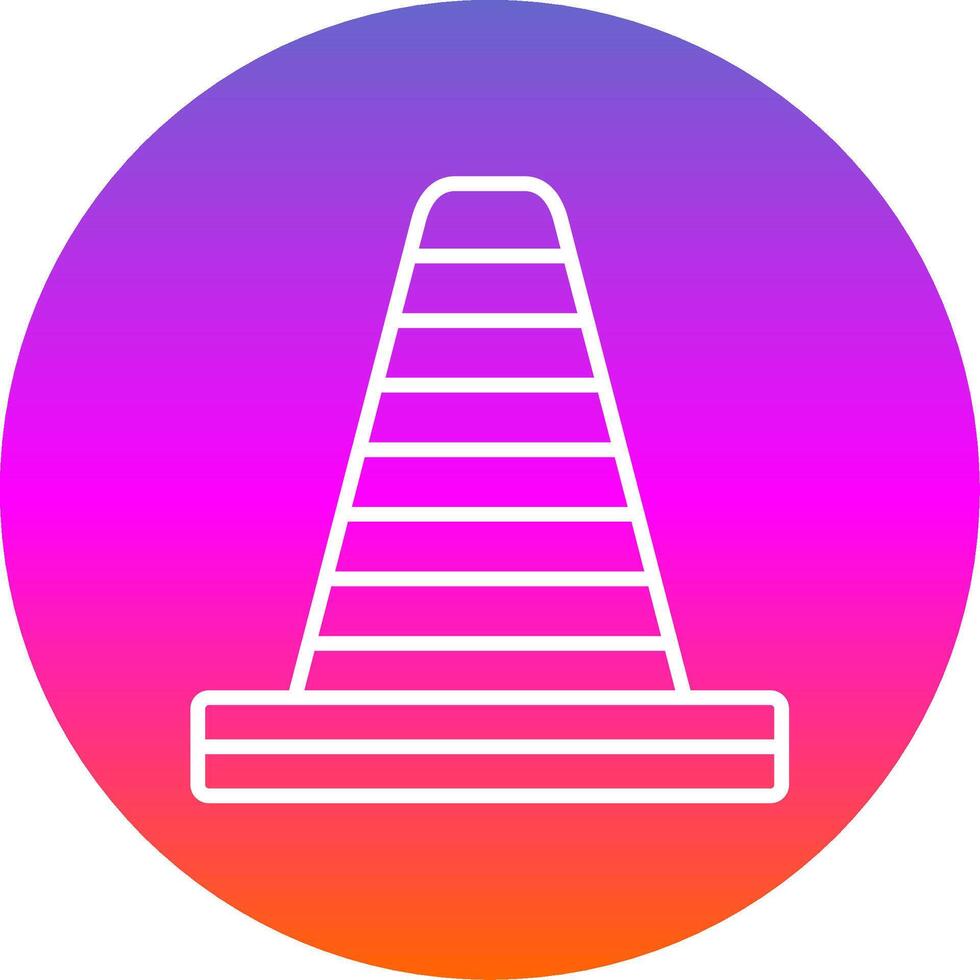 Traffic Cone Line Gradient Circle Icon vector