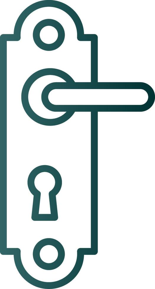 Door Handle Line Gradient Icon vector