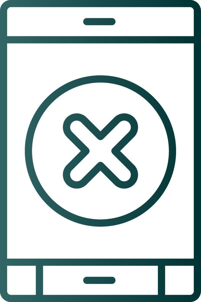 Delete Button Line Gradient Icon vector