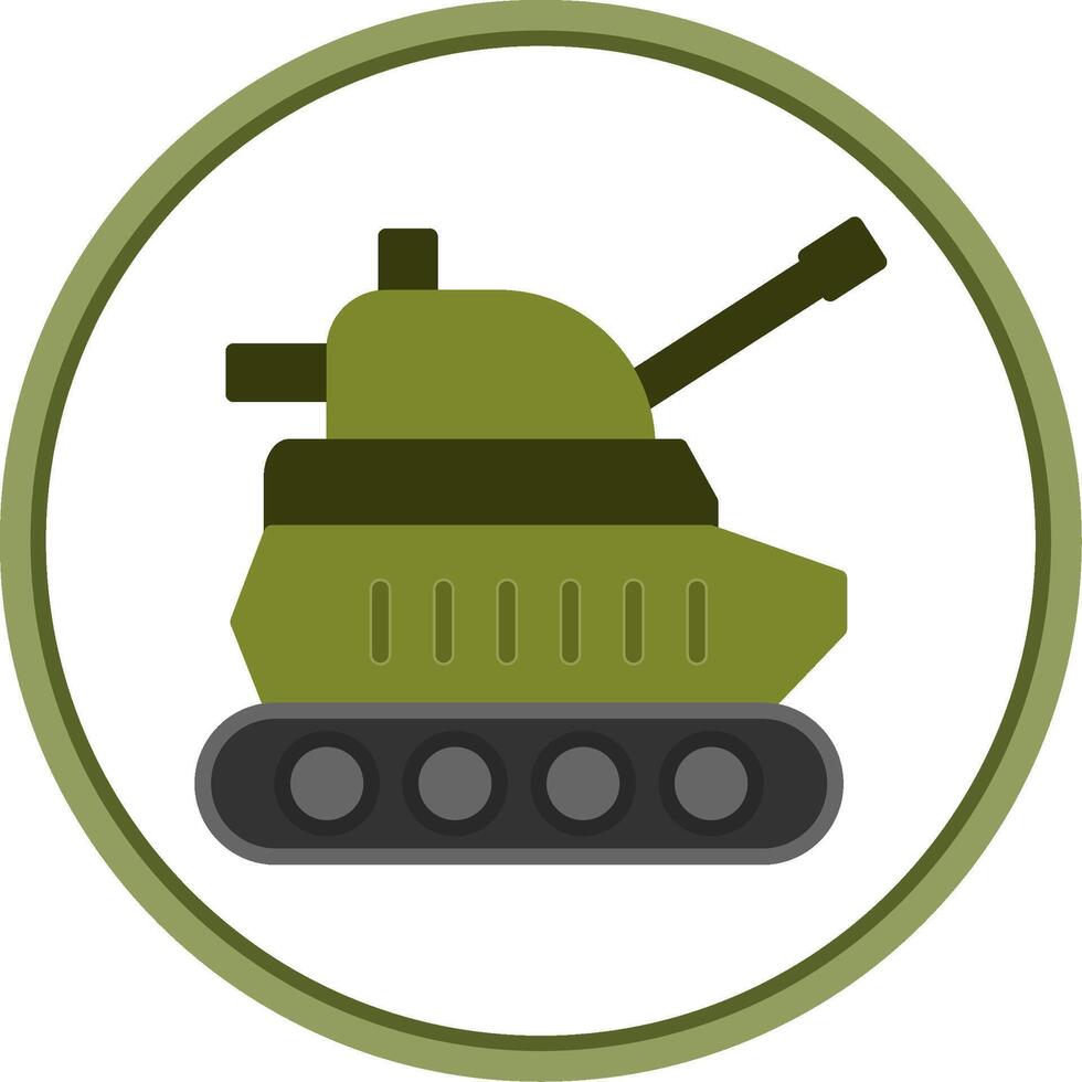 Tank Flat Circle Icon vector