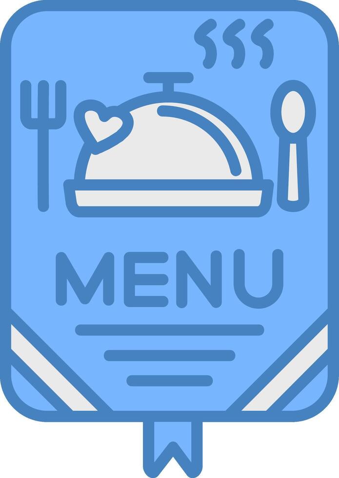 Menu Line Filled Blue Icon vector