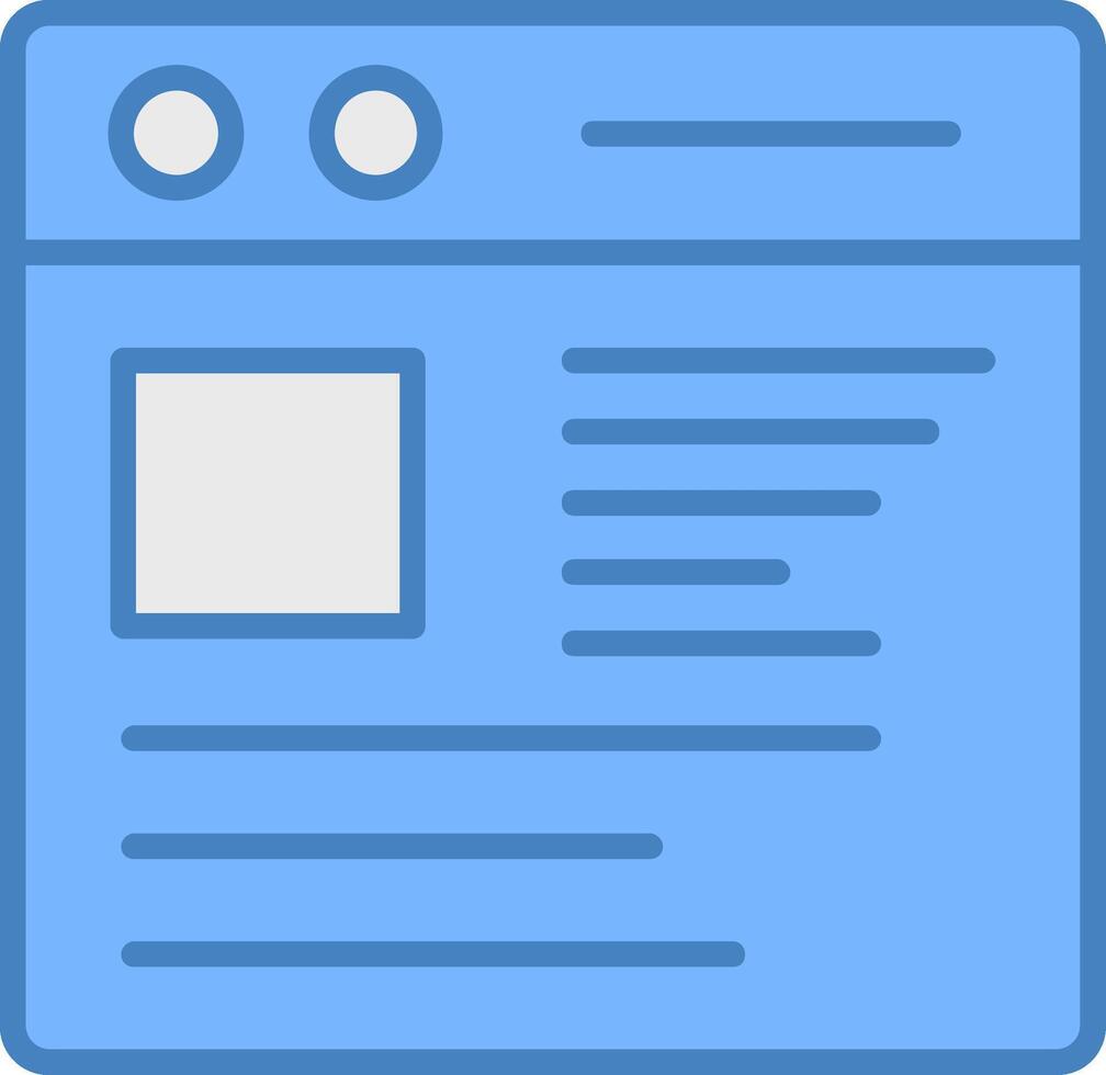 Page Line Filled Blue Icon vector