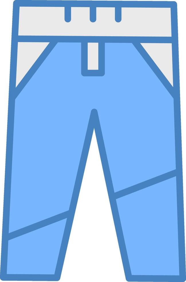 pantalones línea lleno azul icono vector