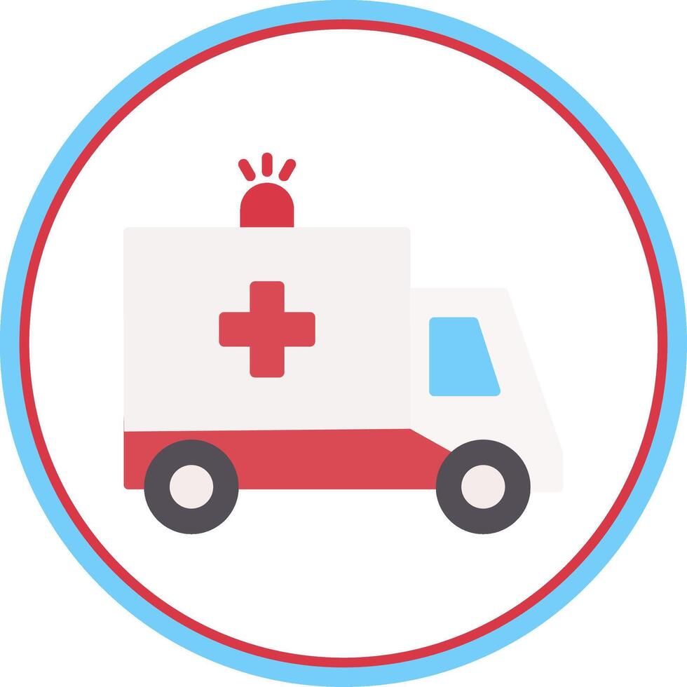 Ambulance Flat Circle Icon vector
