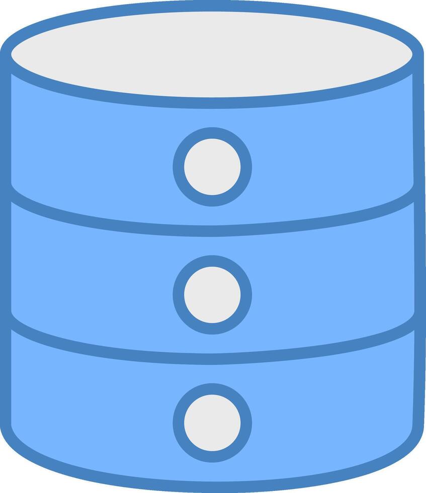 base de datos línea lleno azul icono vector