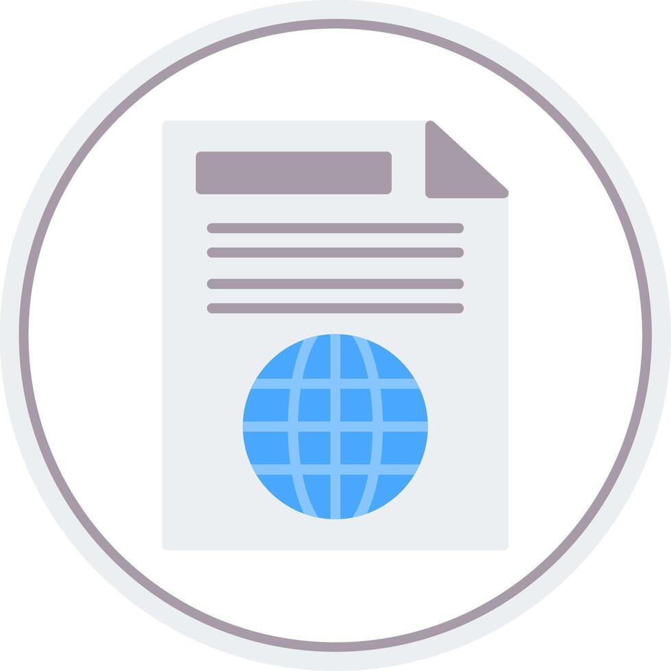 Document Flat Circle Icon vector