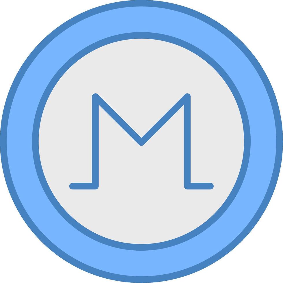 Monero Line Filled Blue Icon vector