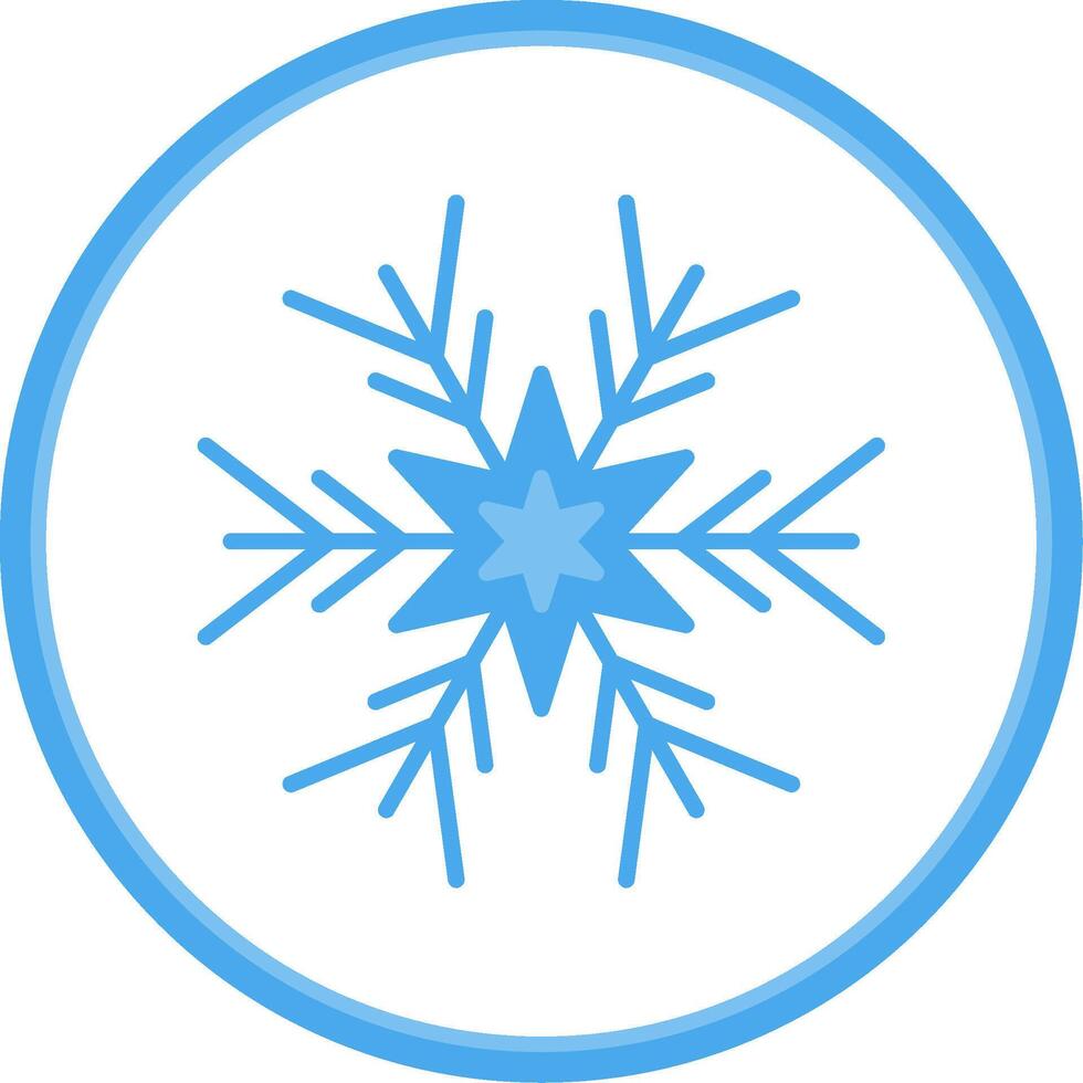 Snowflake Flat Circle Icon vector
