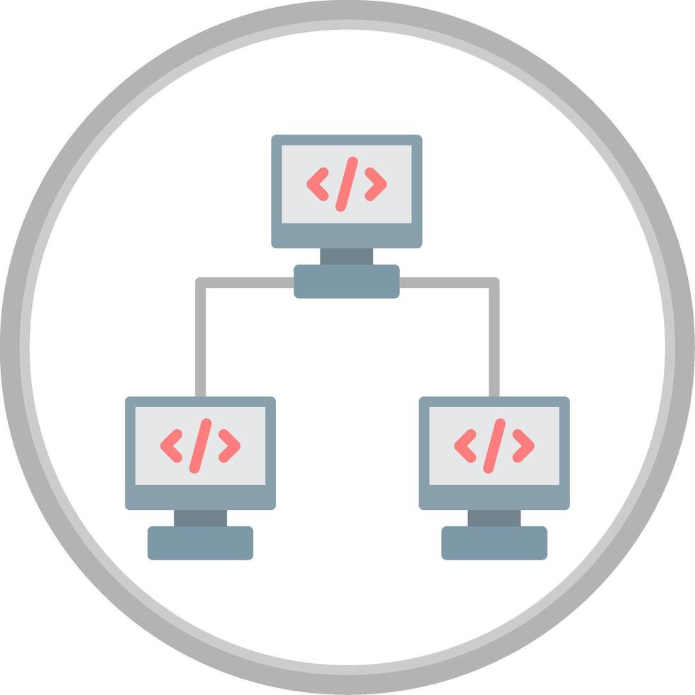 Connections Flat Circle Icon vector