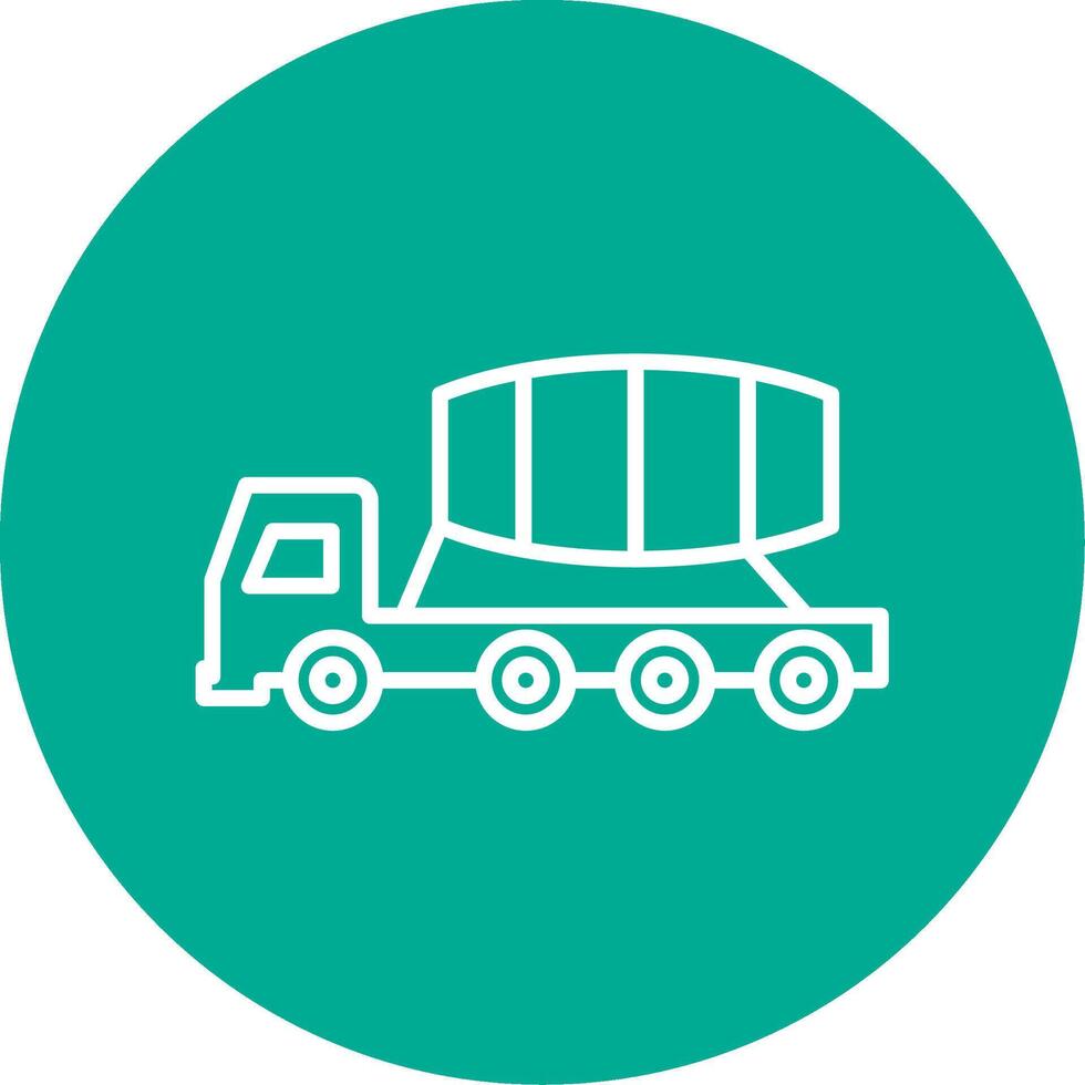 Cement Truck Multi Color Circle Icon vector