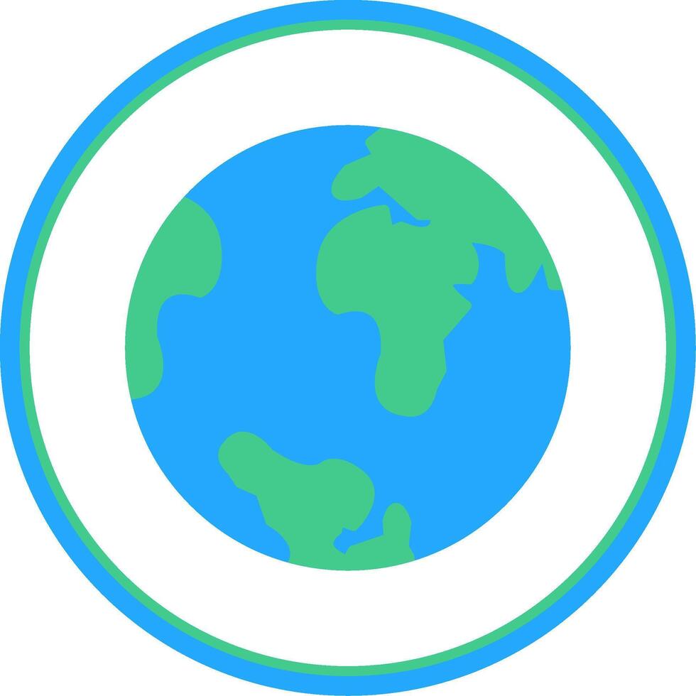 mundo plano circulo icono vector