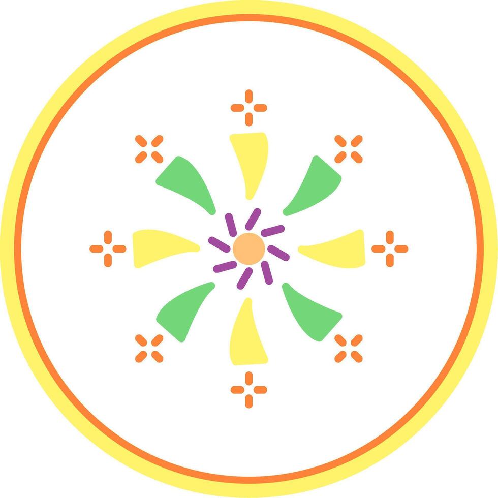 Firework Flat Circle Icon vector