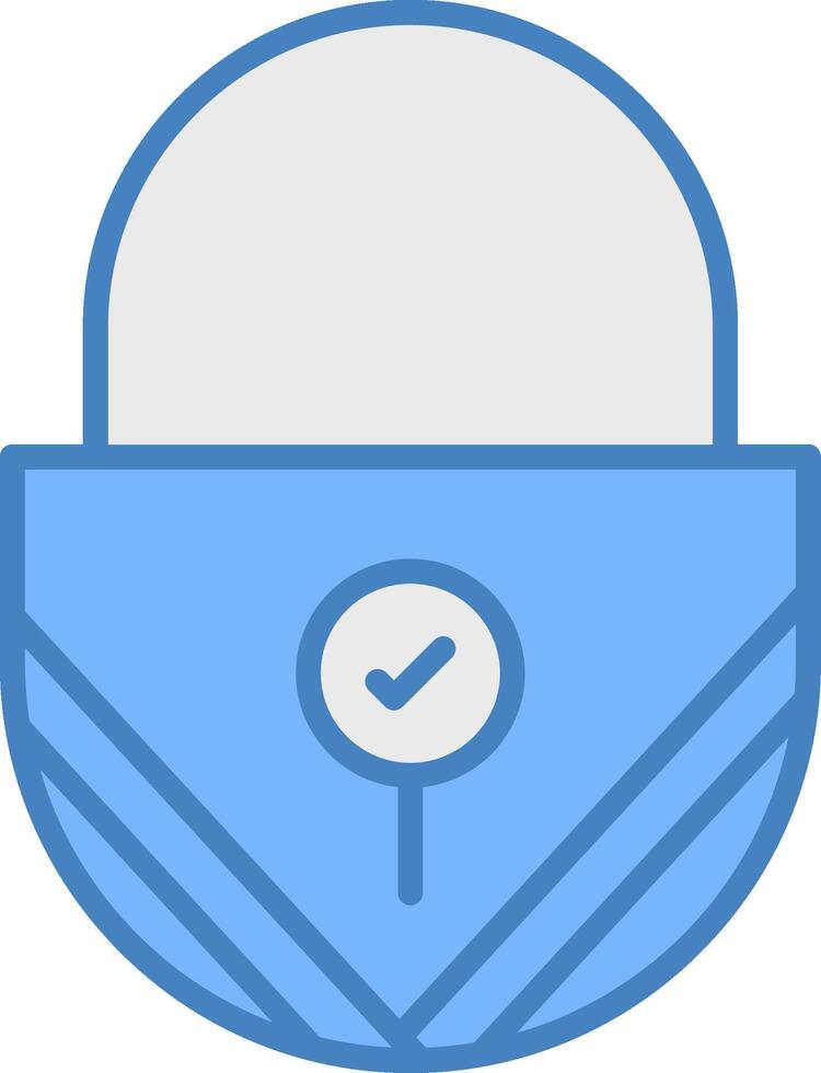 Lock Line Filled Blue Icon vector