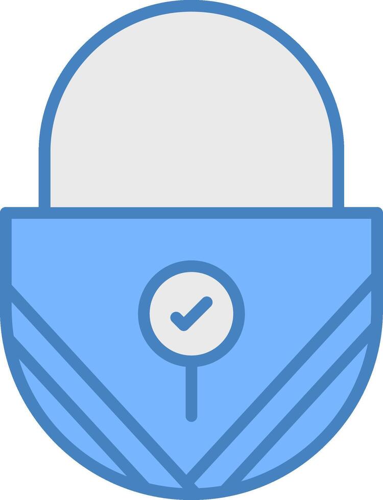 Lock Line Filled Blue Icon vector