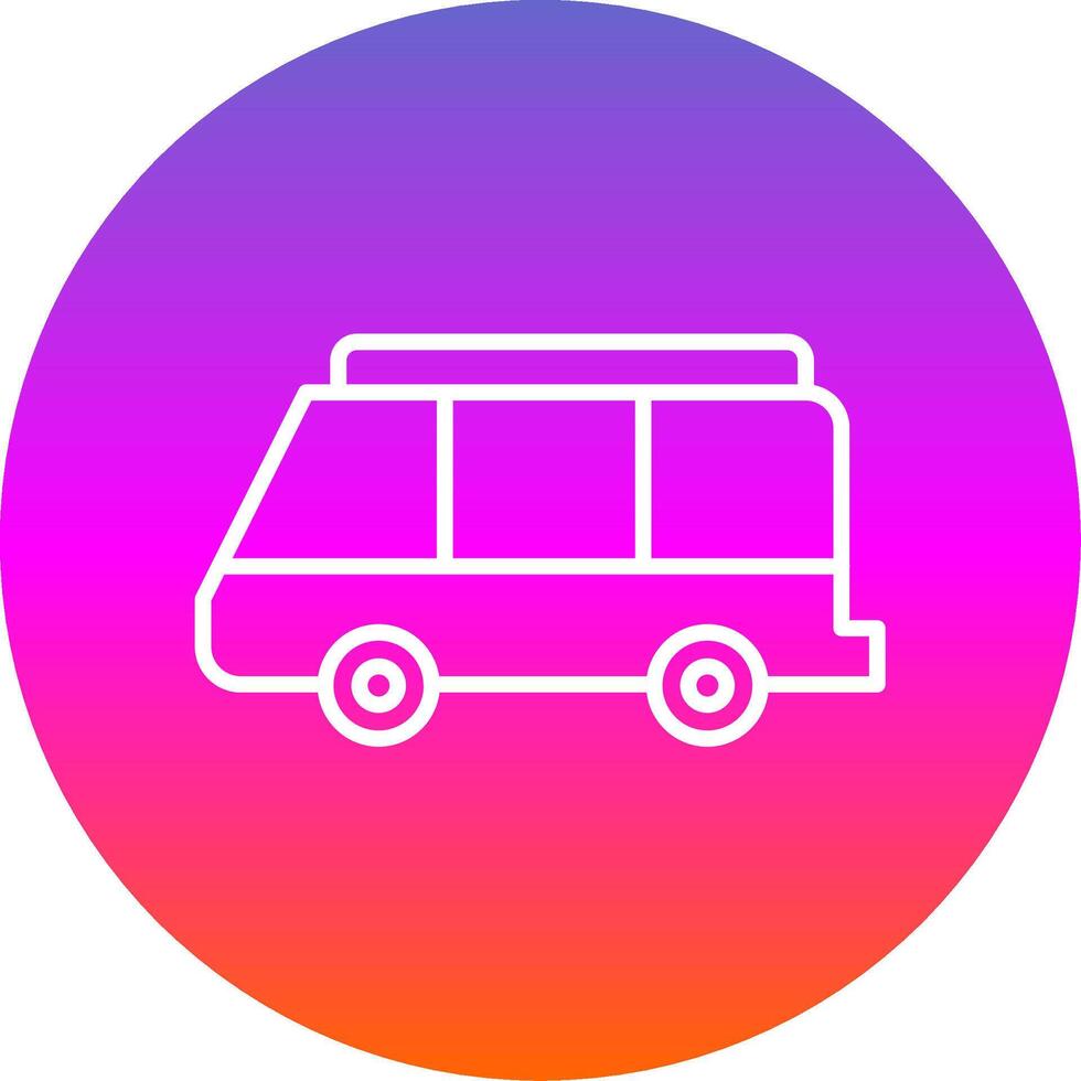 Minibus Line Gradient Circle Icon vector