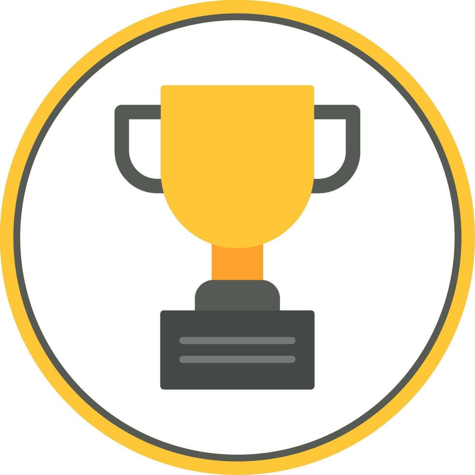 Trophy Flat Circle Icon vector