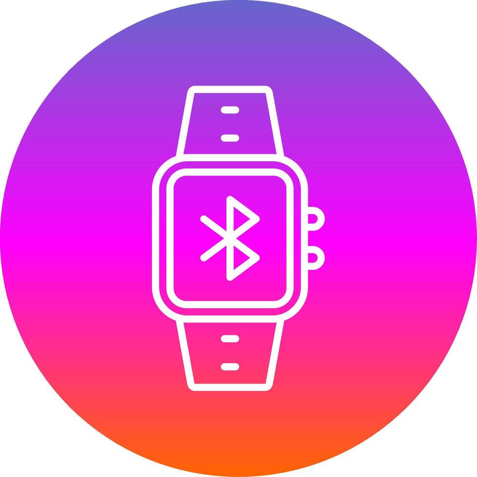 Bluetooth Line Gradient Circle Icon vector