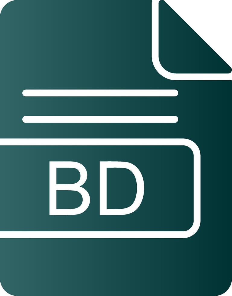 BD File Format Glyph Gradient Icon vector