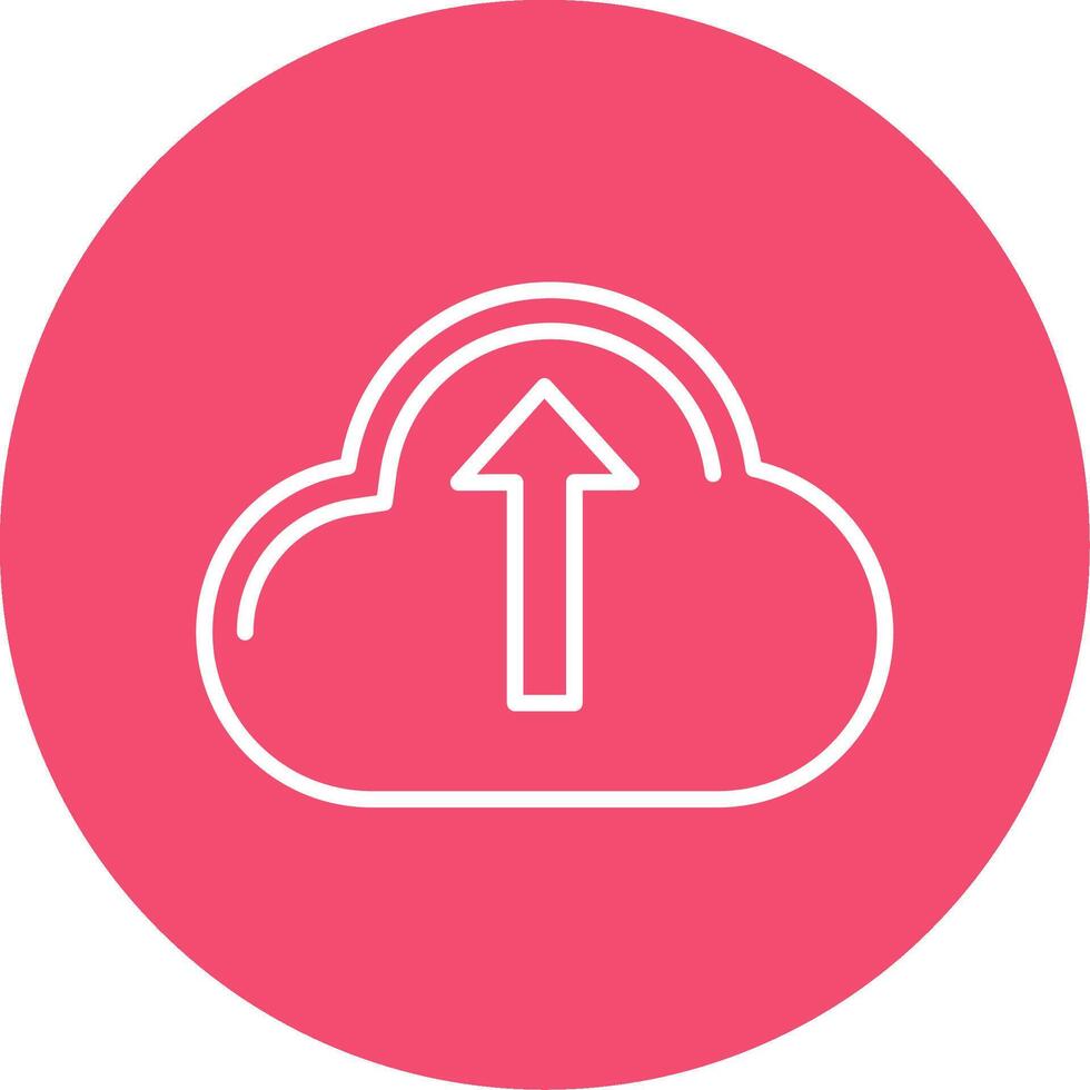 Cloud Uploading Multi Color Circle Icon vector
