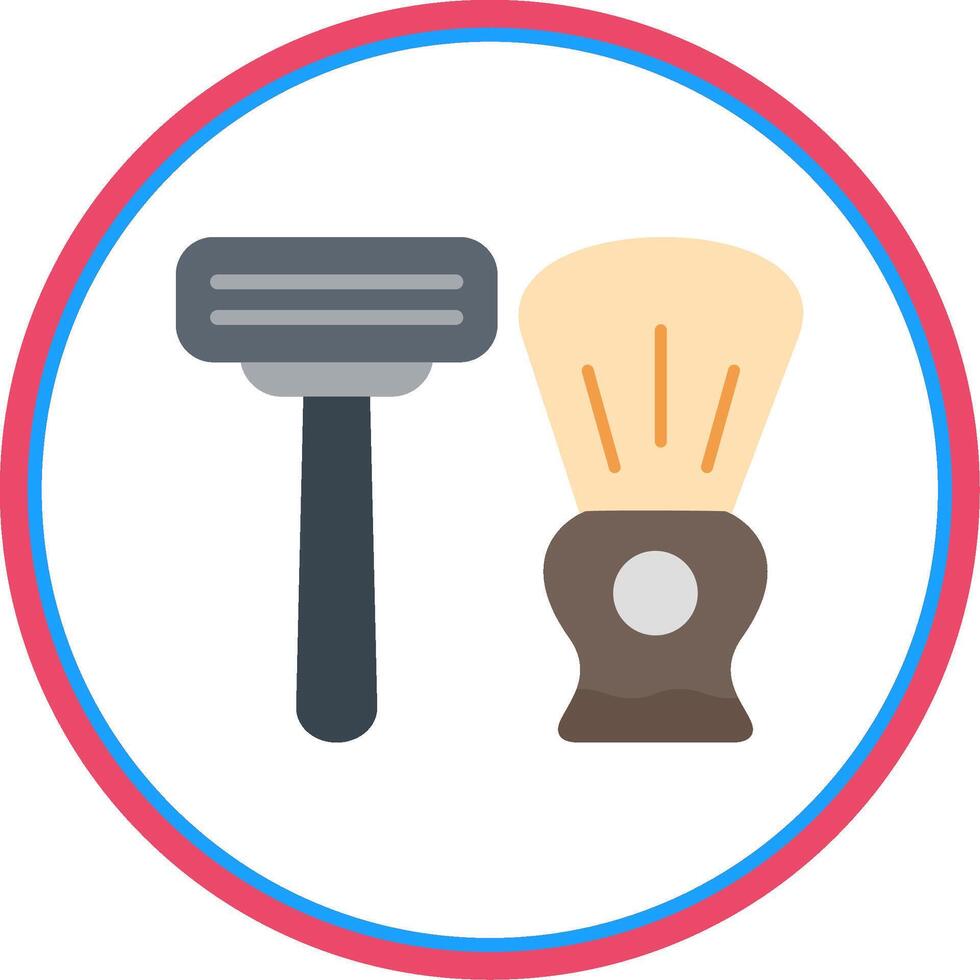 Shaving Flat Circle Icon vector