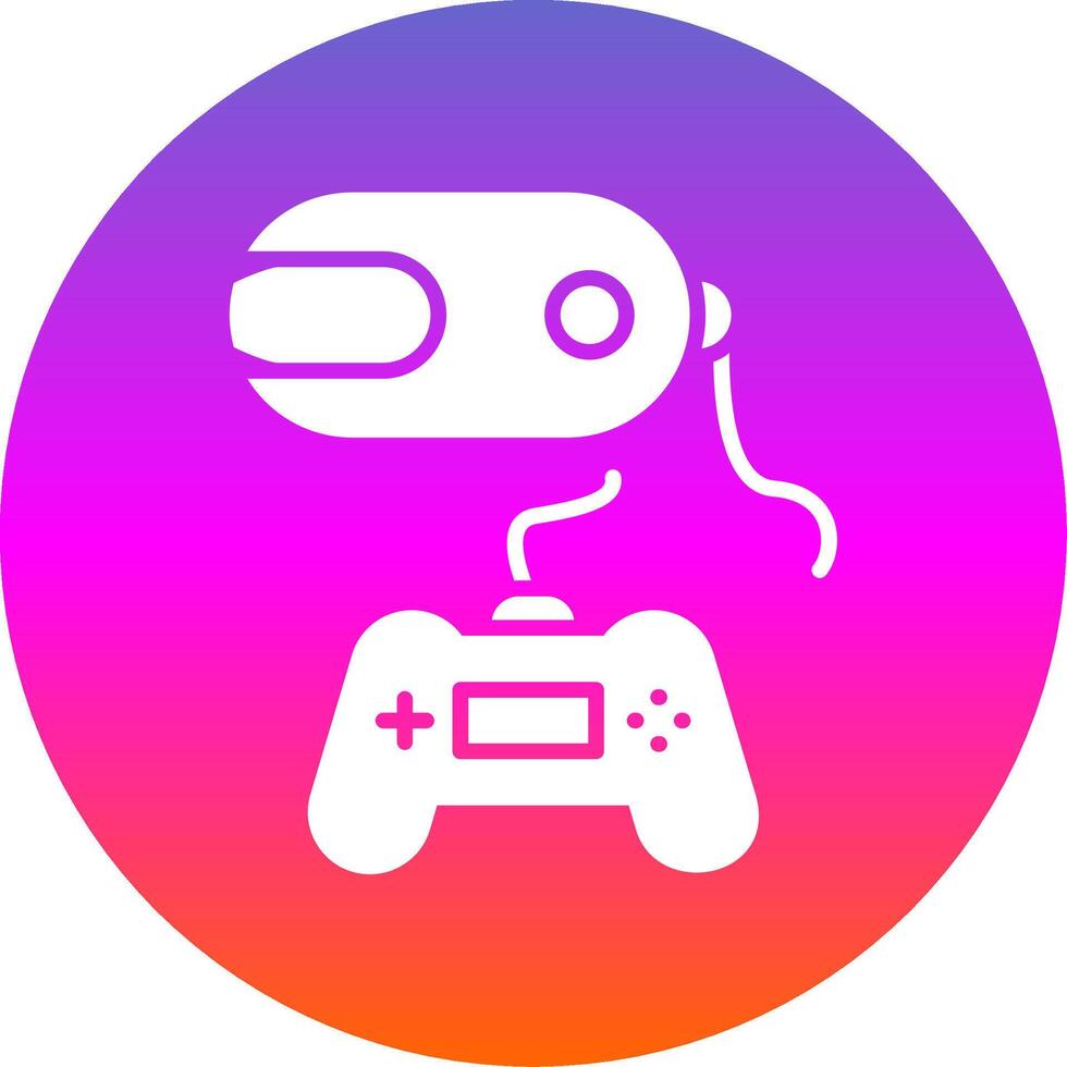 Vr Game Glyph Gradient Circle Icon Design vector
