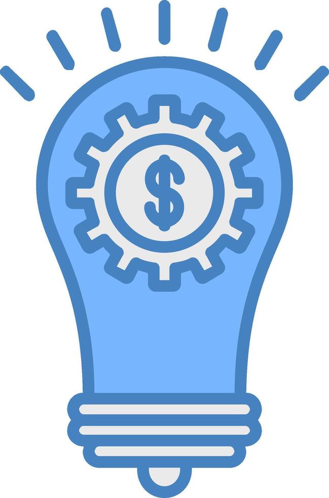 Solutions Line Filled Blue Icon vector